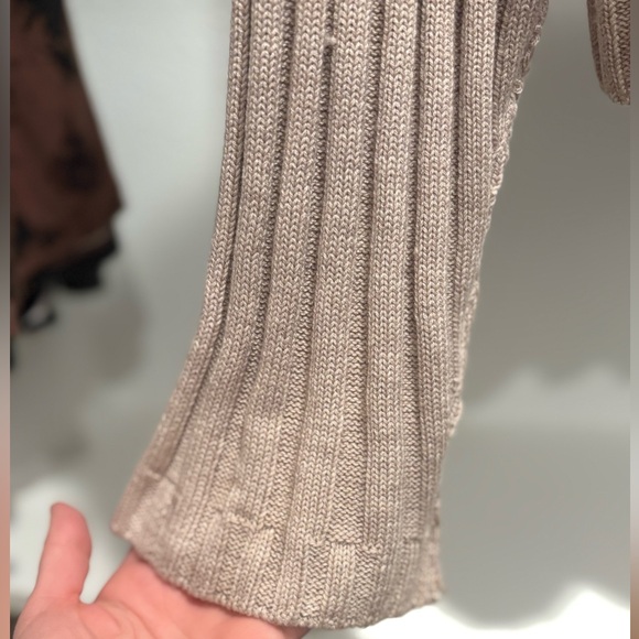 Ribbed Tan Collared Sweater - Picture 4 of 4